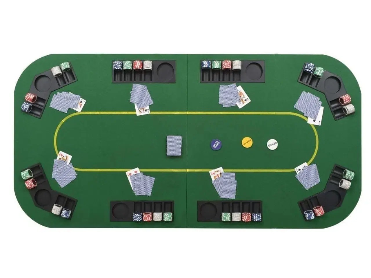Billede 4 - Foldbar pokerbordplade til 8 spillere rektangulær grøn