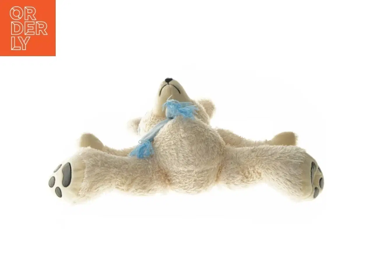 Billede 2 - Bamse med blå hat og halstørklæde (str. 46x24 cm)