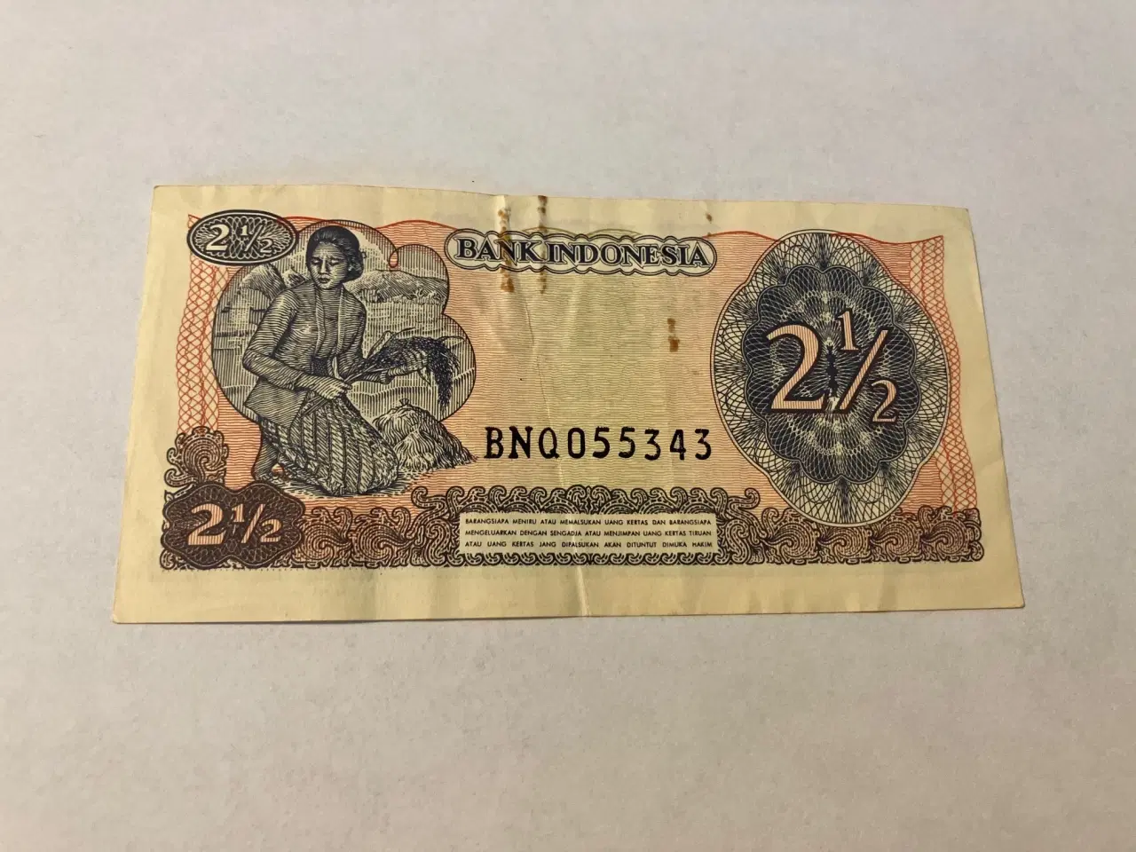 Billede 2 - 2 1/2 Rupiah Indonesia 1968