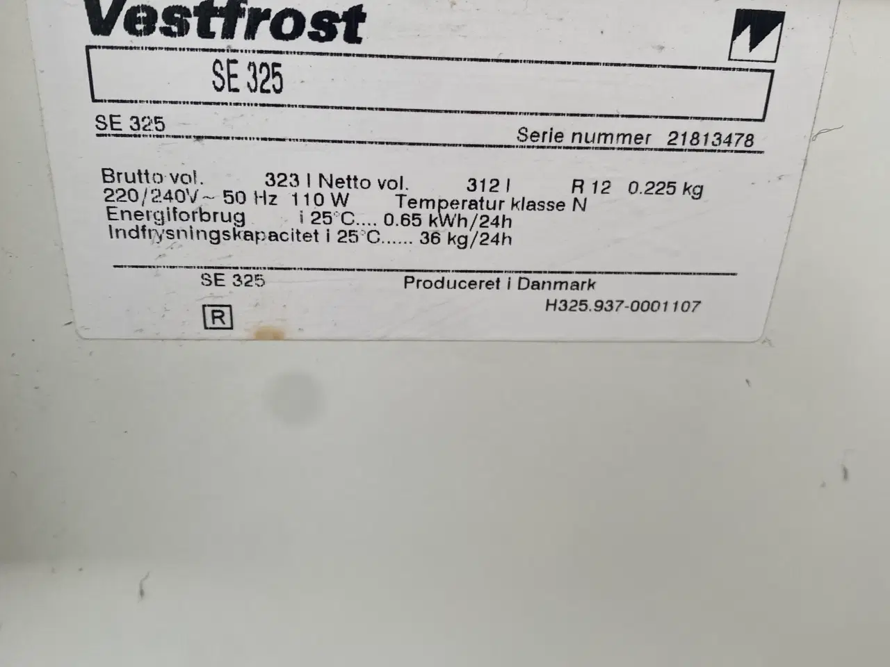Billede 2 - Vestfrost kummefryser SE325