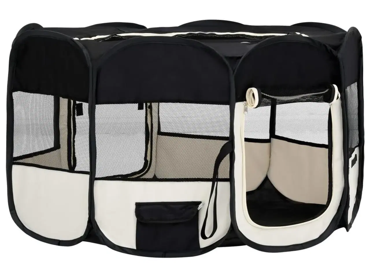 Billede 3 - Foldbar hundegård med bæretaske 145x145x61 cm sort