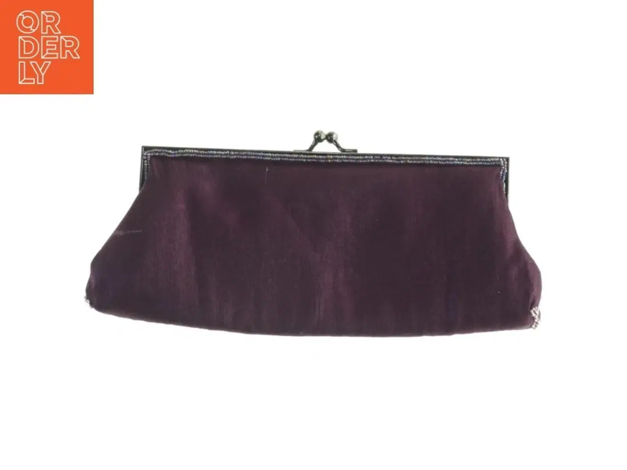 Billede 2 - Broderet clutch i mørkelilla (str. 26 x 13 cm)