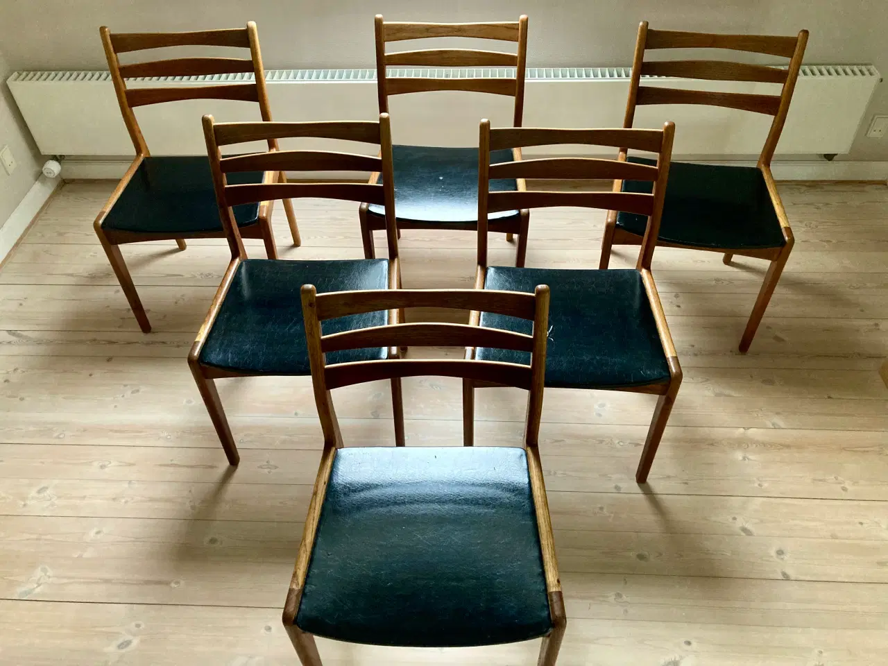 Billede 1 - 6 (7) teak / eg stole 60’erne Slagelse Møbelværk m