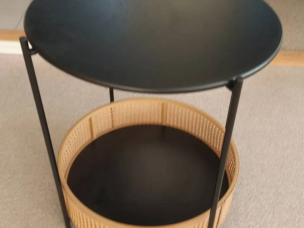 Billede 1 - Home Creation Living rund bord sort metal rattan