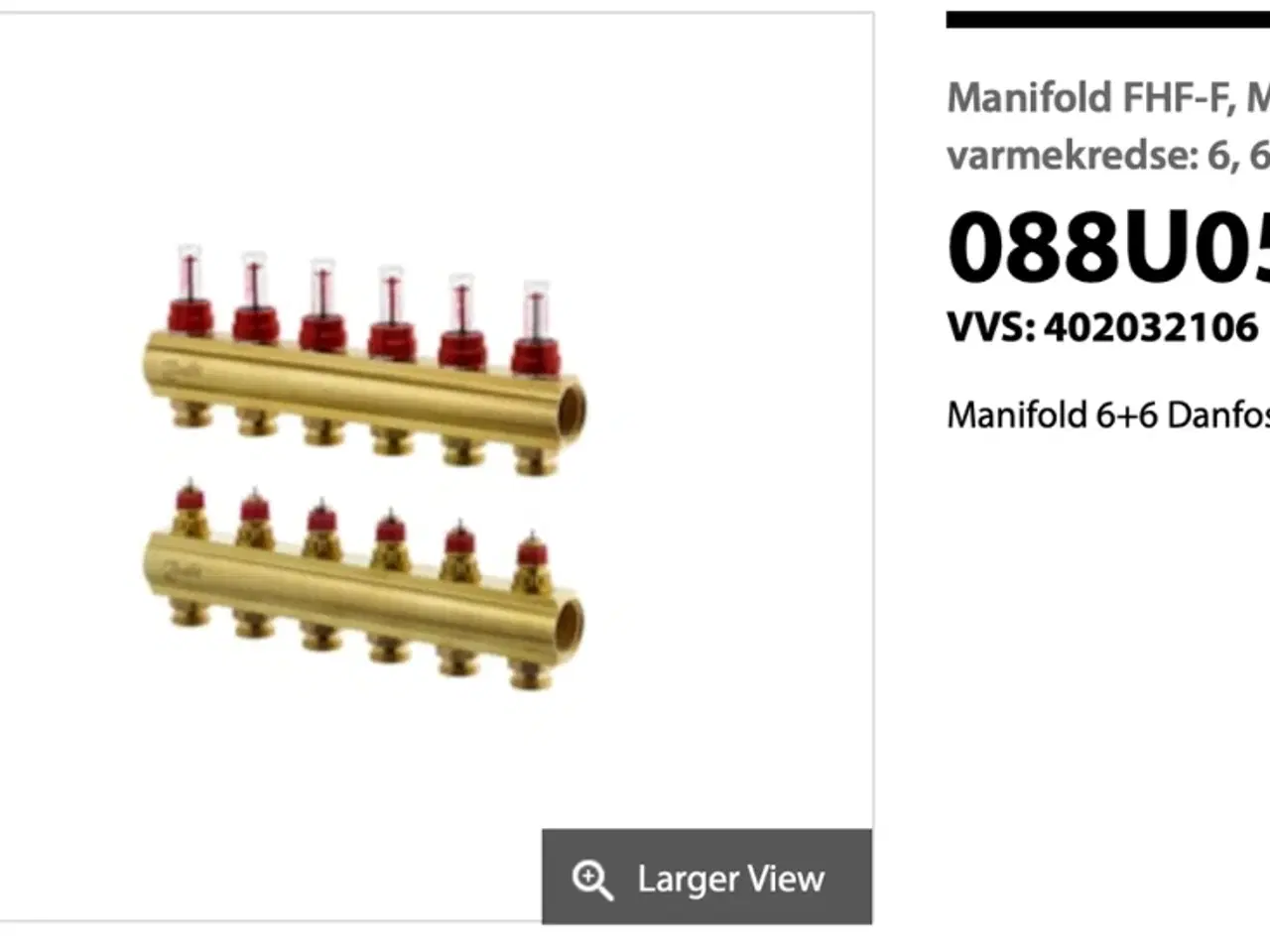 Billede 1 - Danfoss FHF-F manifold med flowmålere - 6 kredse