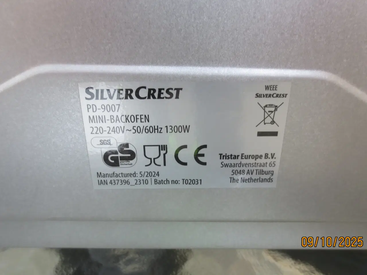 Billede 6 - 1 stk Miniovn Silver Crest Model PD-9007