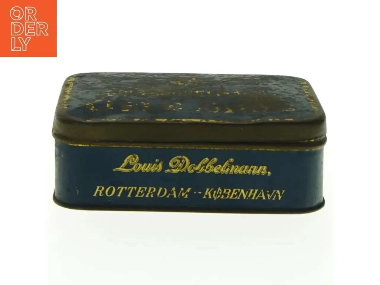 Billede 1 - Gele Shag , Louis Dobbelmann, København, gammel tobaks æske. Vintage metaldåse (str. 16 x 12 cm)