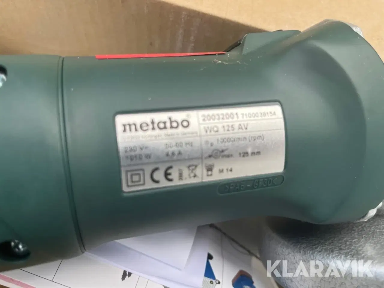 Billede 10 - Vinkelsliber Metabo WQ 125 AV