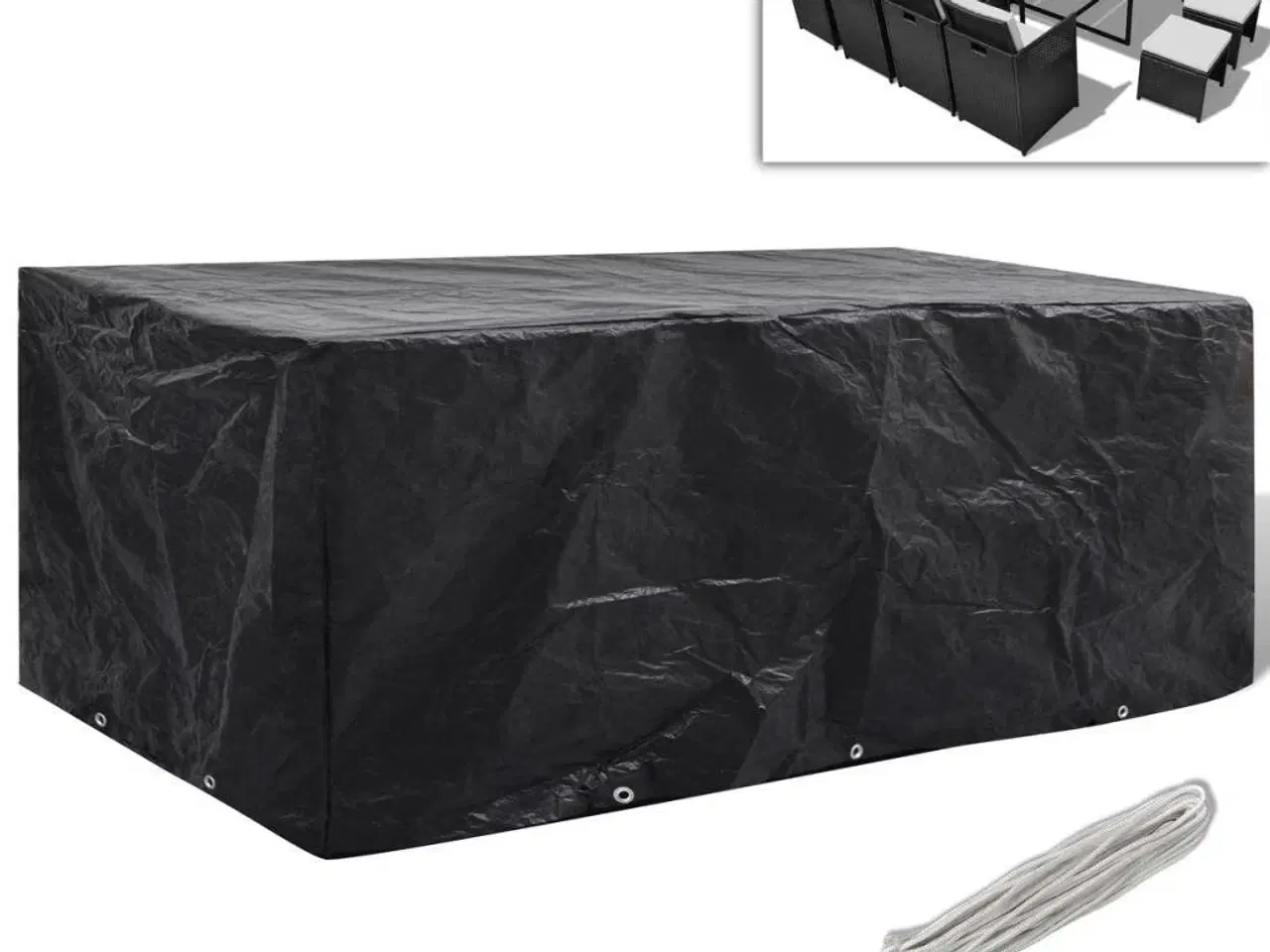 Billede 1 - Havemøbelovertræk 8 snørehuller 229x113x73 cm