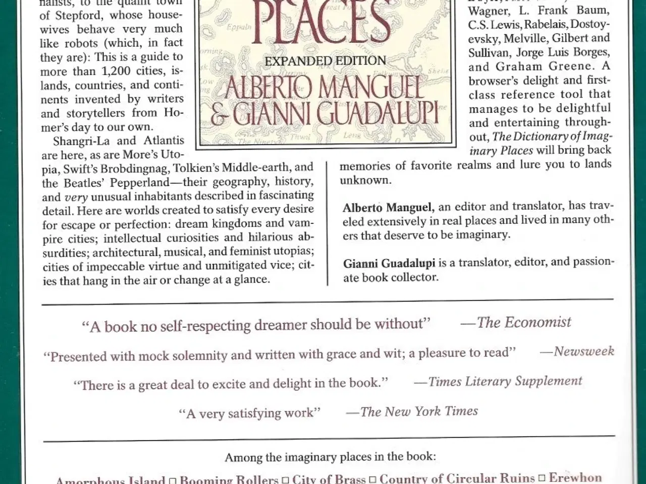 Billede 2 - The Dictionary of Imaginary Places by A Manguel