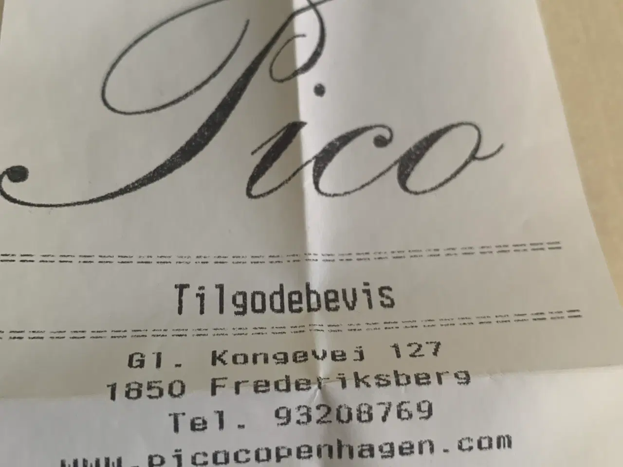 Billede 1 - Tilgodebevis 