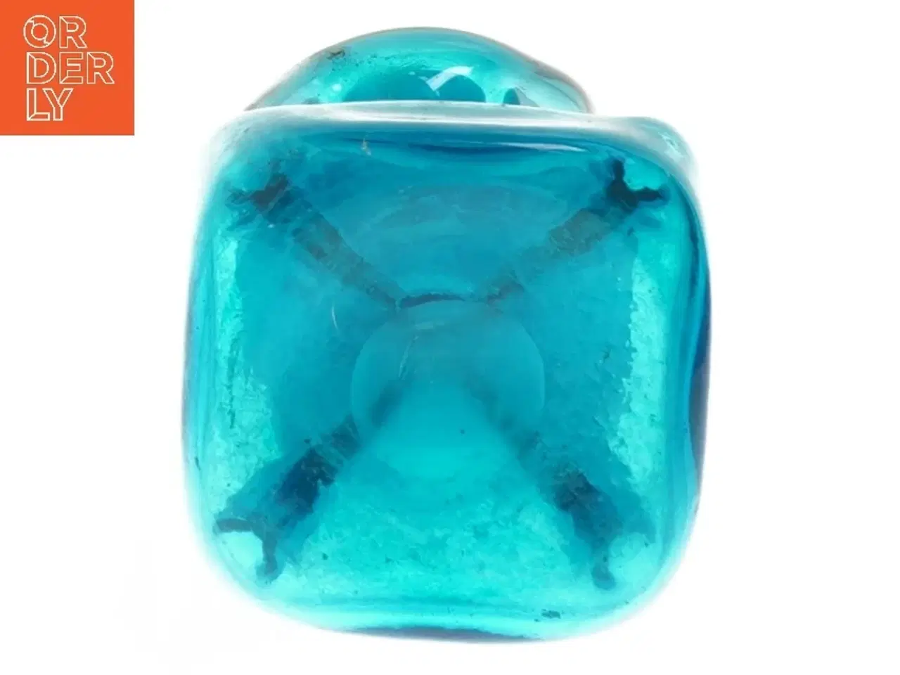 Billede 2 - Blå klukflaske med prop (str. 23x7,5x7,5 cm)