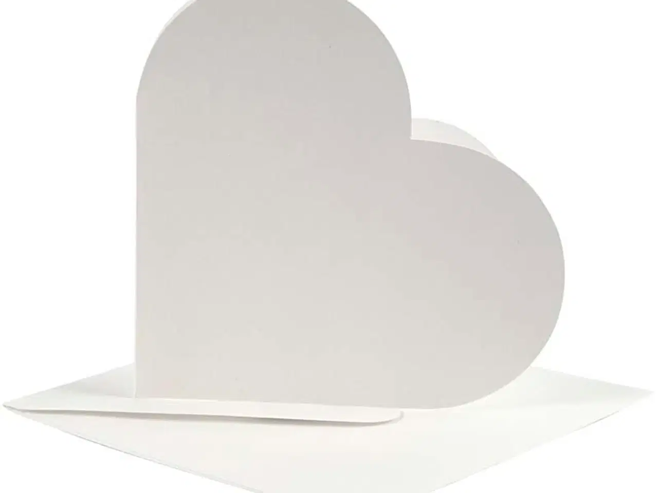 Billede 1 - Hjertekort med Kuvert - 10 Sæt Råhvid 12,5x12,5 cm