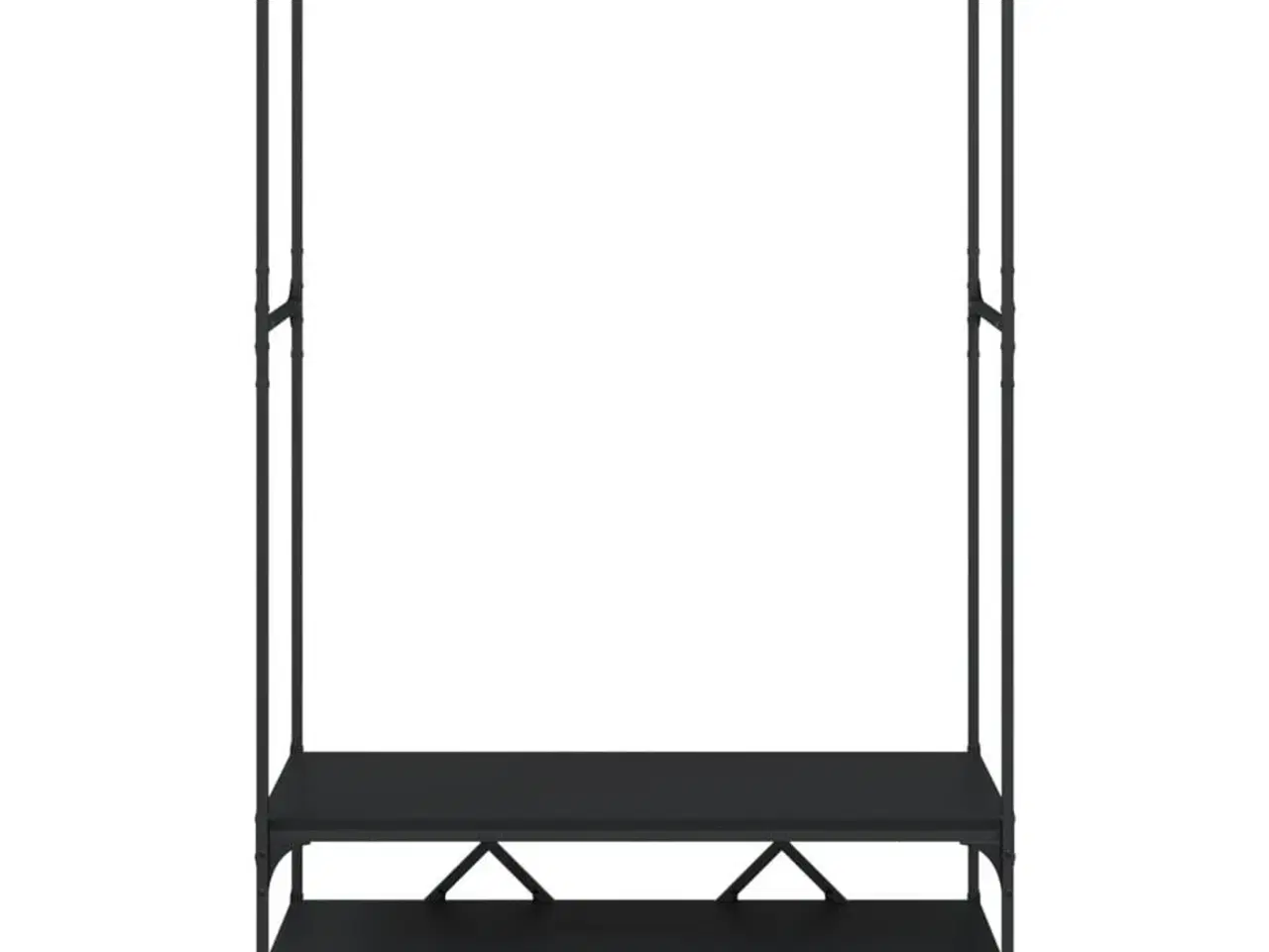 Billede 4 - Tøjstativ med hylder konstrueret træ sort