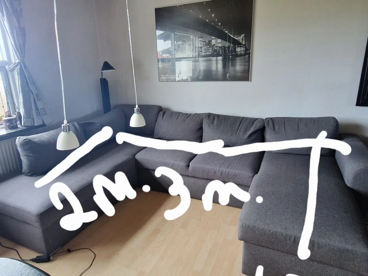 Billede 3 - U-sofa. Med chaiselong