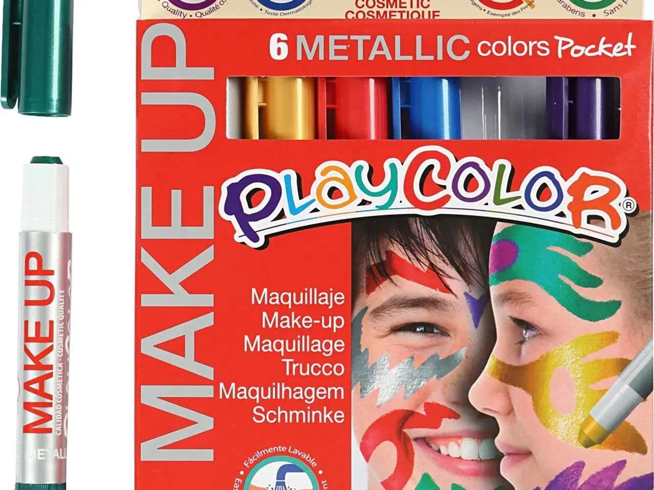 Billede 1 - Playcolor Make up, metallic, ass. farver, 6x5g/ 1 pk.