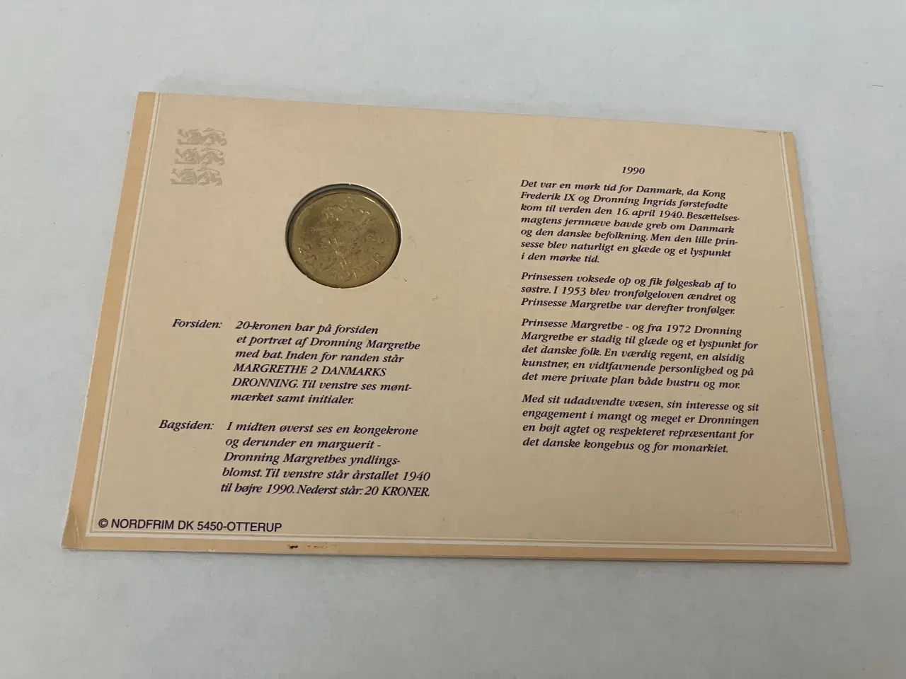 Billede 2 - 20 Kroner Dronning Magrethe II 50-års fødselsdag 1990