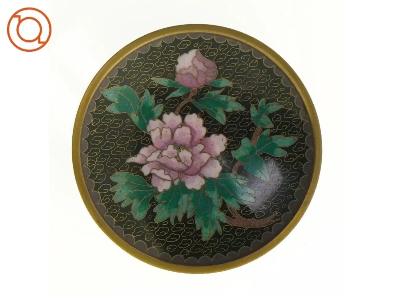 Billede 1 - Smuk lille fad med blomster motiv (str. 10 x 10 cm)