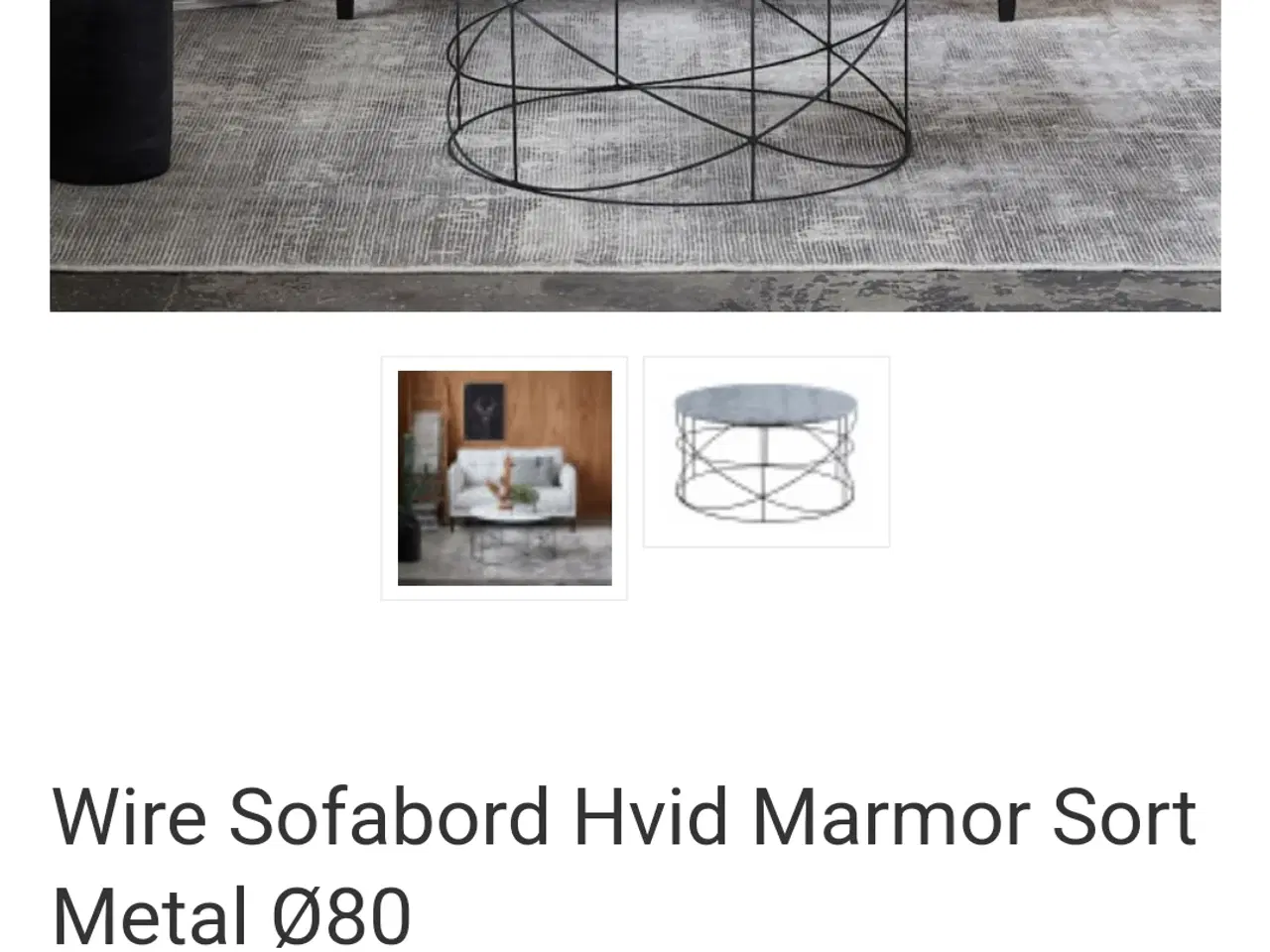 Billede 4 - Sofabord med marmor plade