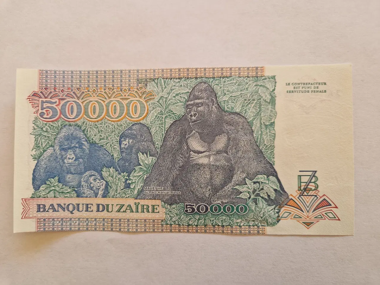 Billede 2 - 50000 Zaires Zaire 1991