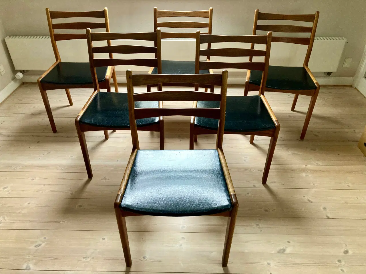 Billede 2 - 6 (7) teak / eg stole 60’erne Slagelse Møbelværk m