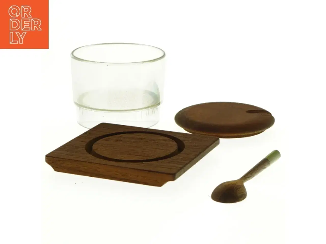 Billede 3 - Lüthje 1960er Teak Beholder med ske (str. 10 x 11 cm)
