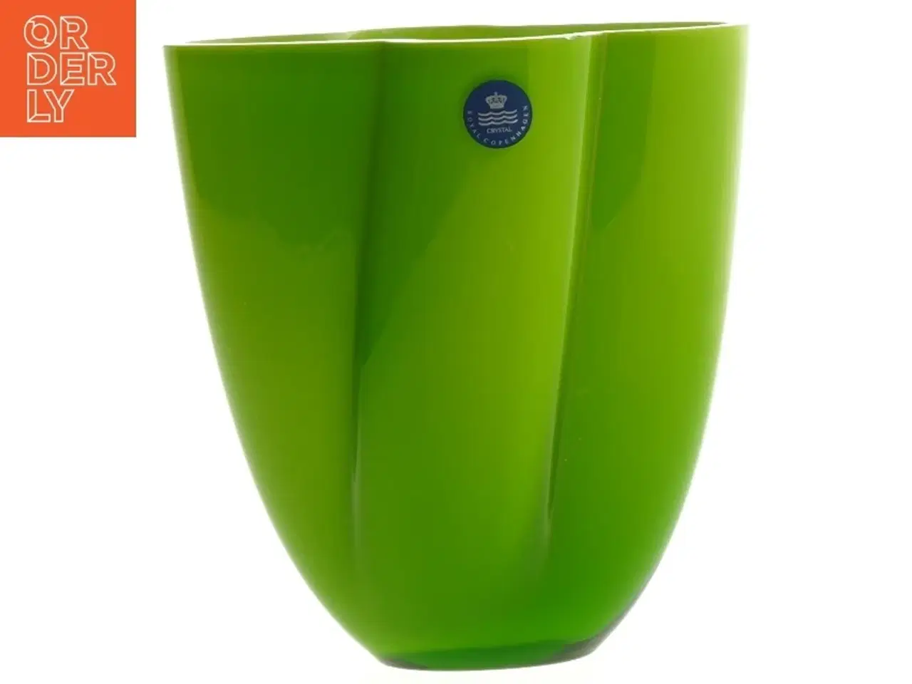 Billede 1 - Konisk grøn vase fra Royal Crystal Copenhagen (str. 16x15 cm)