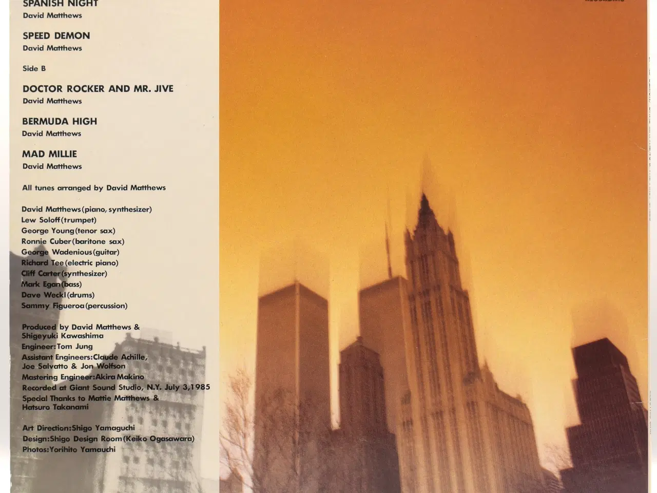 Billede 2 - David Matthews & The First Calls GER 1987 VG+/VG+