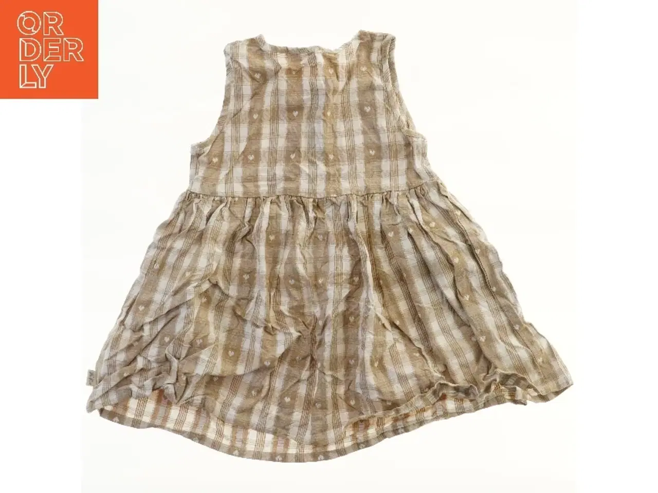 Billede 2 - Lysebrun ternet kjole fra Petit Piao (str. 104)