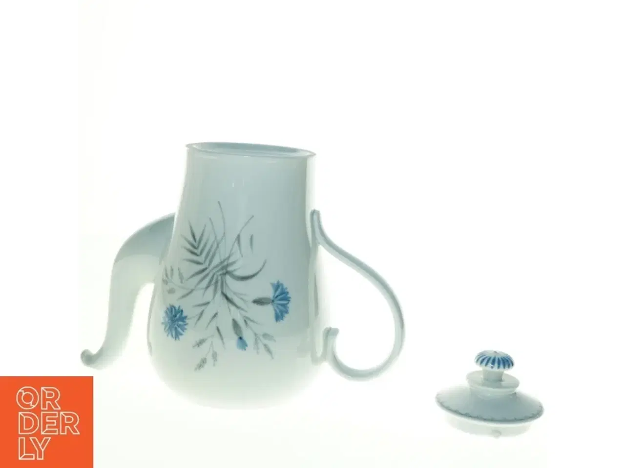Billede 5 - Porcelænskande med blomstermotiv (str. 20 x 13 cm)