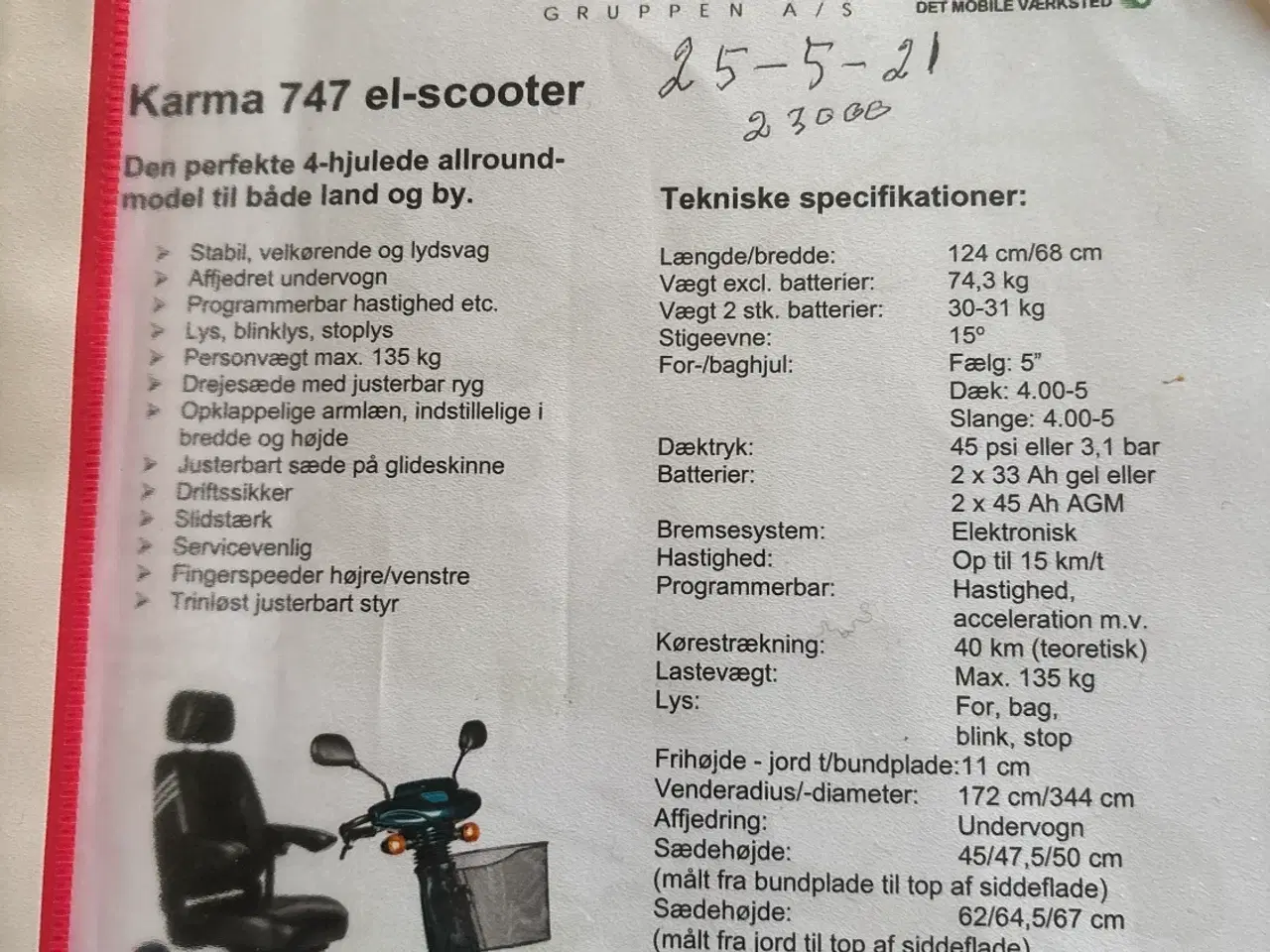 Billede 1 -  Karma 747 EL Scooter 