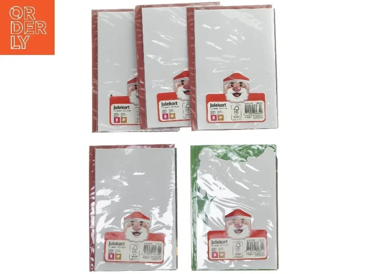 Billede 2 - Julekort med glitter (5 styk, 18x12 cm)