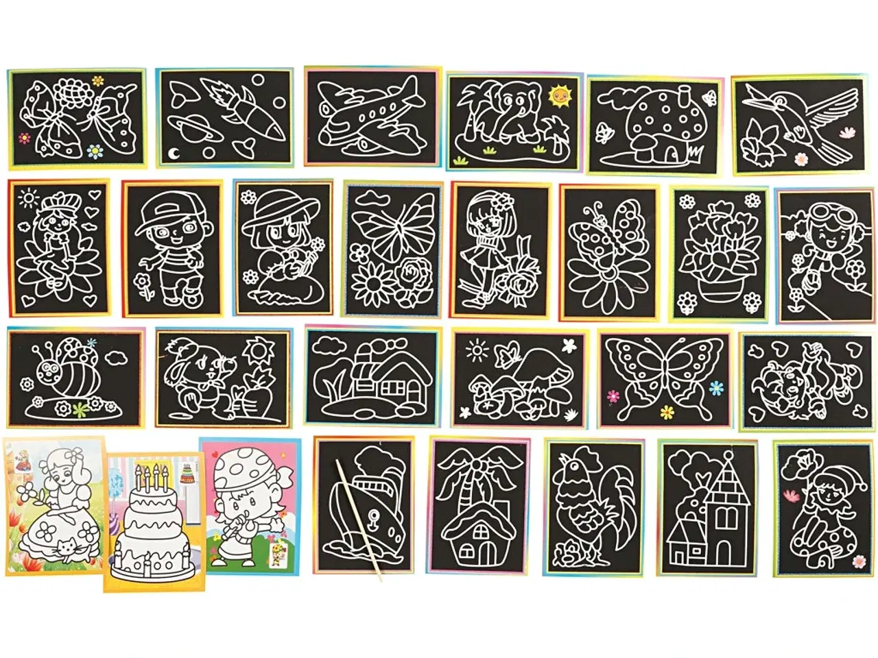 Billede 1 - Skrabebilleder, str. 9x12 cm, 96ass./ 1 pk.