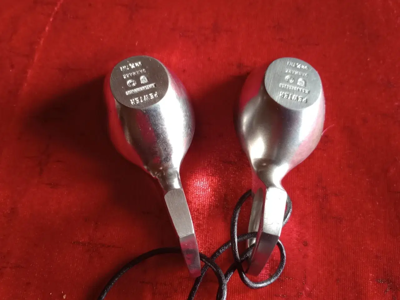 Billede 1 - Tin bjeske- snapse skeer ( 10 x 4 cm) til jægeren?