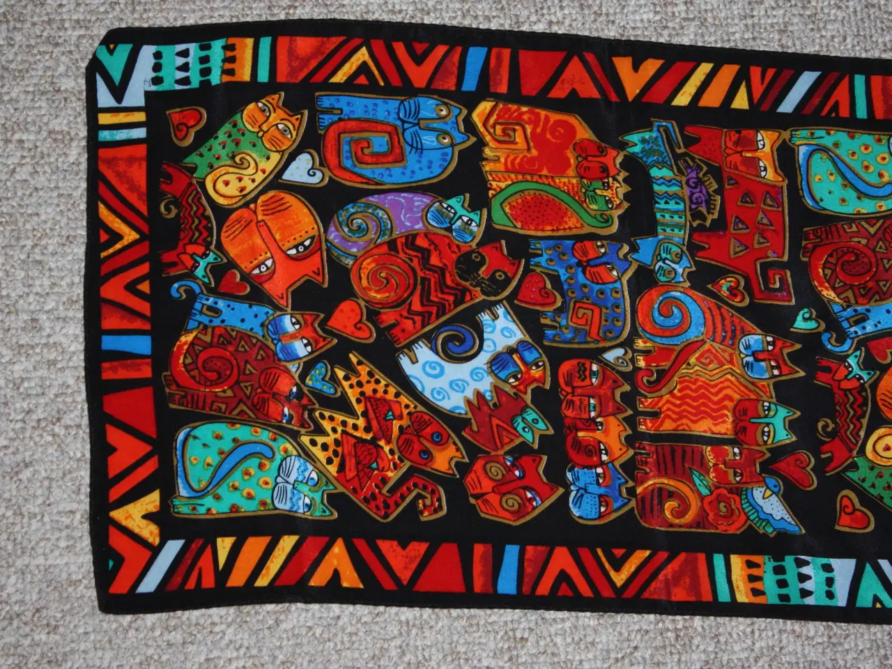 Billede 8 - Vintage Laurel Burch silke tørklæde med katter