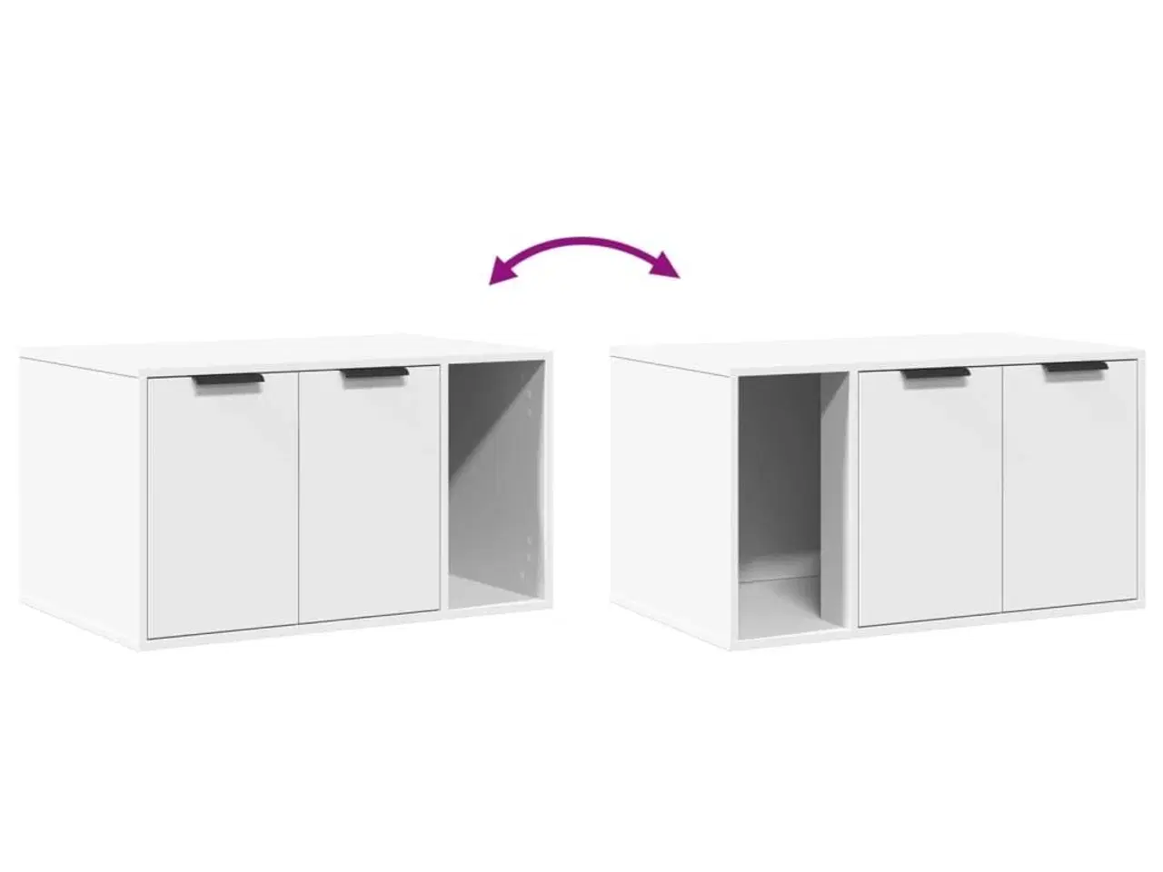 Billede 8 - Toiletskjuler til kattebakke 80x50x45 cm konstrueret træ hvid
