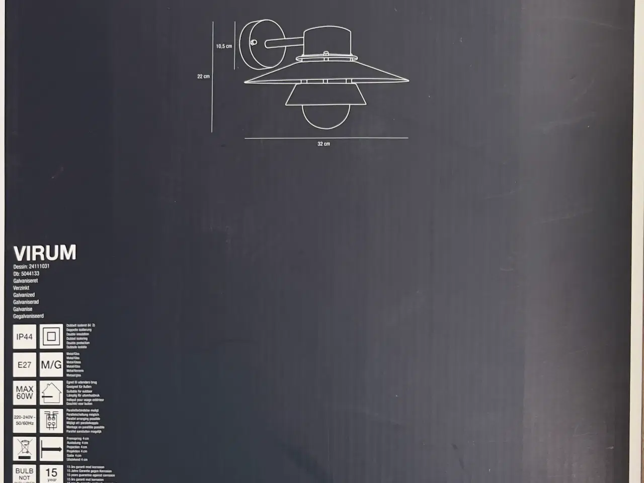Billede 2 - 5 stk Nordlux Virum galvaniseret