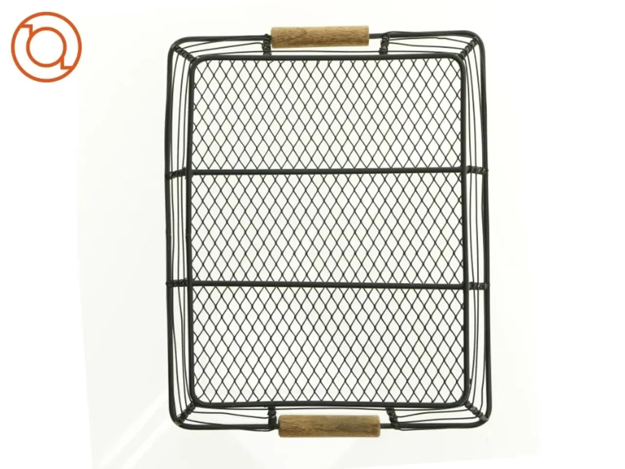 Billede 3 - Fil de Fer Metalbakke med træ håndtag (str. 34 x 24 cm)