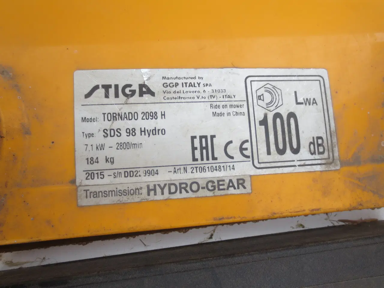 Billede 7 - 1 stk Stiga Model Tornado 2098 H 