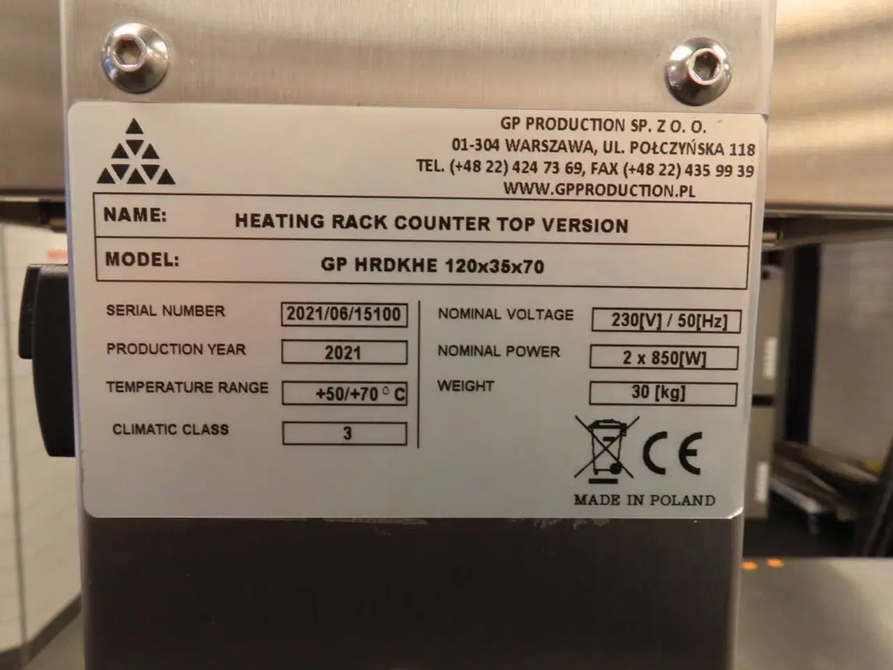 Billede 6 - Varmebord på hjul med top GP PRODUCTION