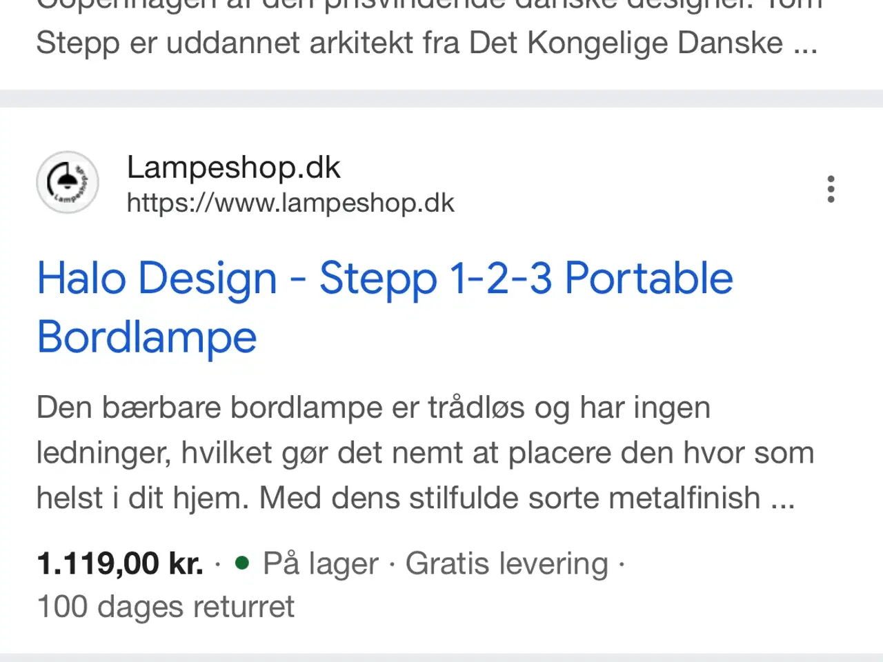 Billede 3 - Halo stepp lampe