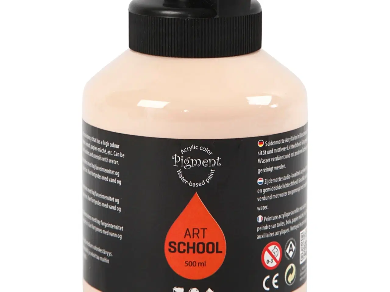 Billede 1 - Art Akrylmaling, halvblank, dækkende, lys pudder, 500ml/ 1 fl.