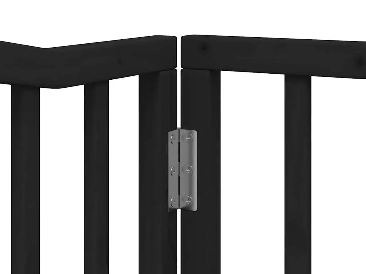 Billede 10 - Hundegitter med dør, foldbar, 4 paneler, sort, 320 cm, poppeltræ