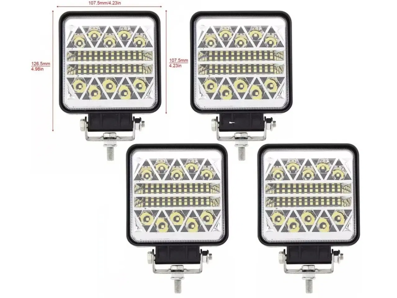 Billede 1 - 4 stk. 102 watt LED lygter til bil eller maskine.