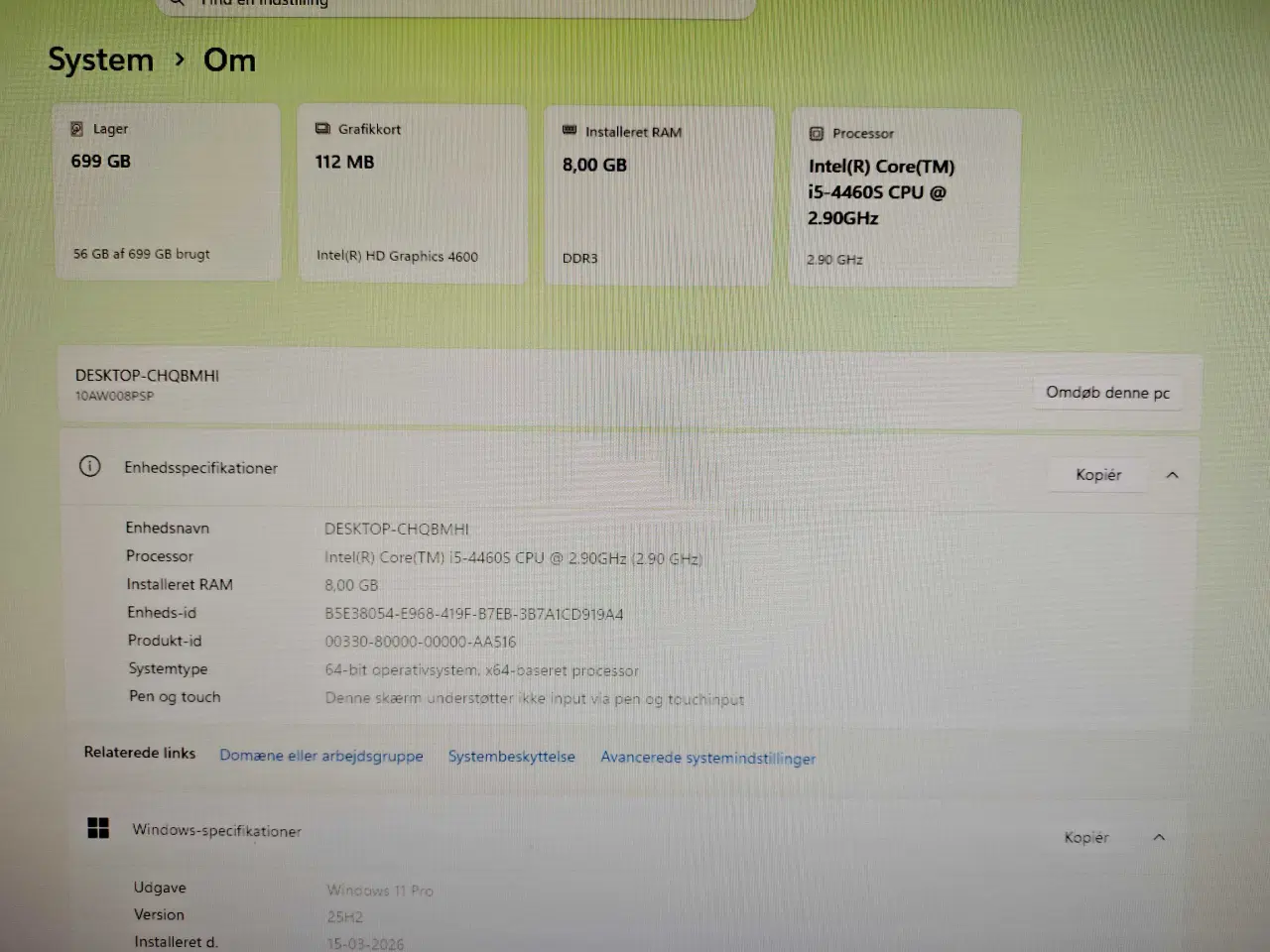 Billede 5 - Lenovo E73 stationær Asus skærm