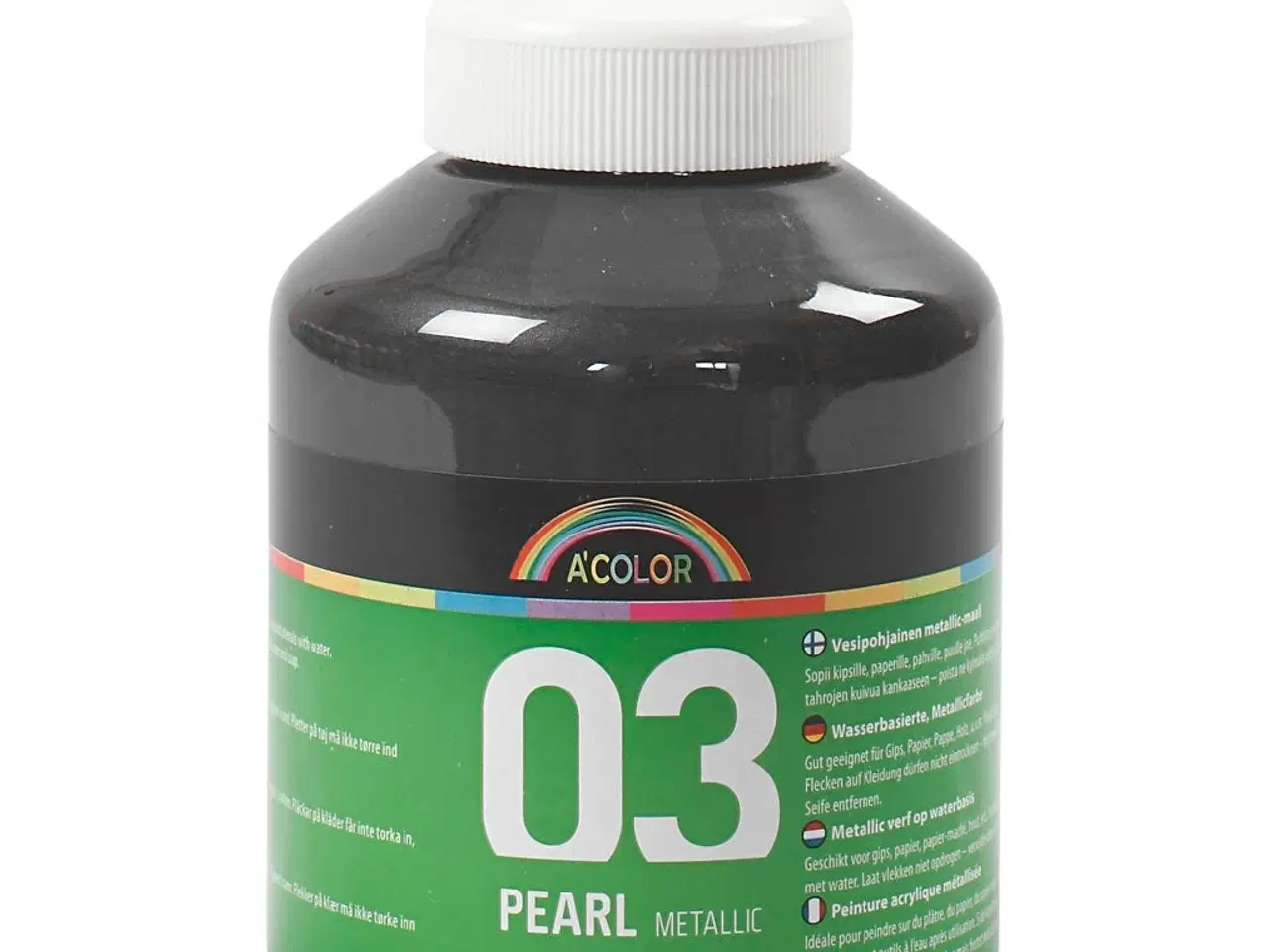 Billede 1 - Metallic Akrylmaling Sort 500ml - Imponerende Effekt