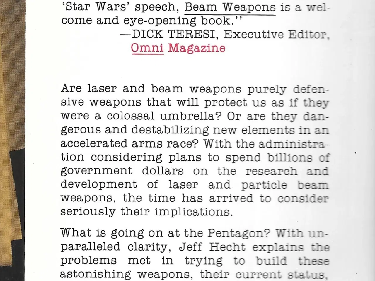 Billede 3 - Beam Weapons The Next Arms Race by Jeff Hecht