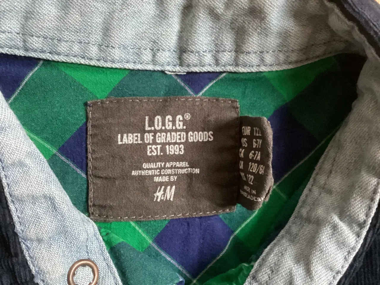 Billede 2 - Grøn- og blåternet skjorte