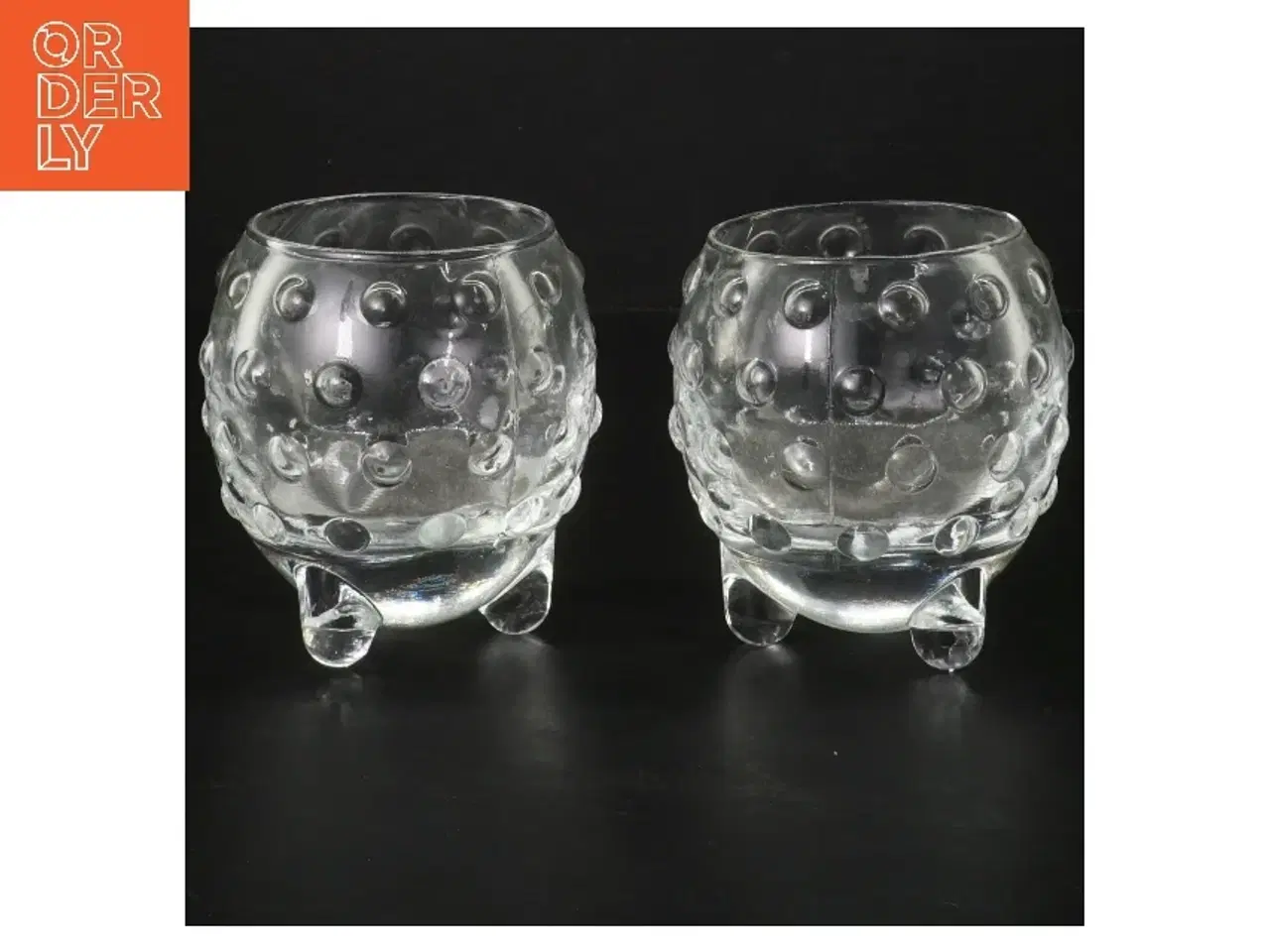 Billede 1 - Runde glasvaser med boblemønster (str. 2 styk, ø 9 cm)