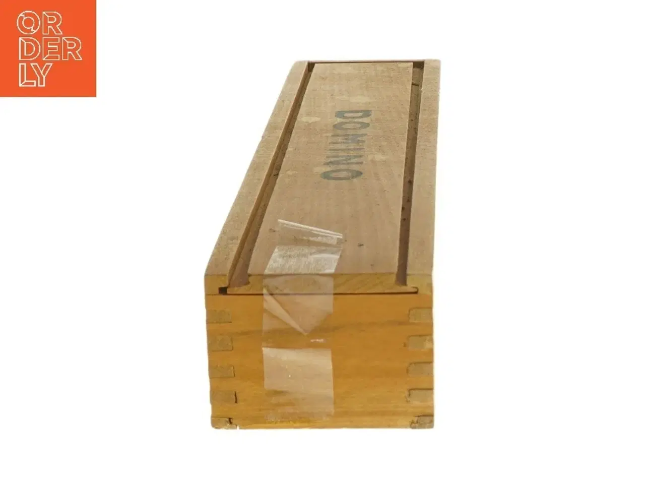 Billede 4 - Gammelt Domino spil i trææske (str. 27x6x4,5 cm)